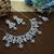 White rhodium premium designer american diamond and stone work necklace set