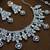 White rhodium premium designer american diamond and stone work necklace set