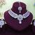 Purple rhodium premium designer american diamond and stone work necklace set