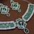 Green rhodium premium designer american diamond and stone work necklace set