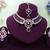 Maroon rhodium premium designer american diamond and stone work necklace set