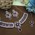 Maroon rhodium premium designer american diamond and stone work necklace set