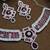 Maroon rhodium premium designer american diamond and stone work necklace set