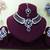 Blue rhodium premium designer american diamond and stone work necklace set