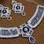 Blue rhodium premium designer american diamond and stone work necklace set