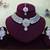 Green rhodium premium designer american diamond and stone work necklace set