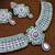 Green rhodium premium designer american diamond and stone work necklace set
