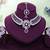 Purple rhodium premium designer american diamond and stone work necklace set