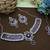 Purple rhodium premium designer american diamond and stone work necklace set