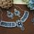 Blue rhodium premium designer american diamond and stone work necklace set