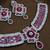 Pink rhodium premium designer american diamond and stone work necklace set