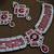 Red rhodium premium designer american diamond and stone work necklace set