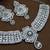 White rhodium premium designer american diamond and stone work necklace set