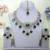 Green yellow gold premium designer american diamond and stone work necklace set