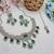 Green yellow gold premium designer american diamond and stone work necklace set