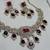 Maroon yellow gold premium designer american diamond and stone work necklace set