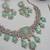 Green yellow gold premium designer american diamond and stone work necklace set