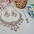 Pink yellow gold premium designer american diamond and stone work necklace set