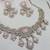 Pink yellow gold premium designer american diamond and stone work necklace set