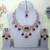 Purple yellow gold premium designer american diamond and stone work necklace set