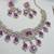 Purple yellow gold premium designer american diamond and stone work necklace set