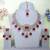 Pink yellow gold premium designer american diamond and stone work necklace set