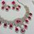 Pink yellow gold premium designer american diamond and stone work necklace set