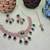 Green rose gold premium designer american diamond and stone work necklace set