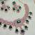 Green rose gold premium designer american diamond and stone work necklace set