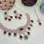Green rose gold premium designer american diamond and stone work necklace set