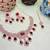 Maroon rose gold premium designer american diamond and stone work necklace set