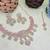 Green rose gold premium designer american diamond and stone work necklace set