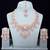 Pink rose gold premium designer american diamond and stone work necklace set