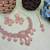 Pink rose gold premium designer american diamond and stone work necklace set