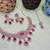 Purple rose gold premium designer american diamond and stone work necklace set