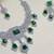 Green rhodium premium designer american diamond and stone work necklace set