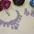 Purple rhodium premium designer american diamond and stone work necklace set