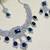 Blue rhodium premium designer american diamond and stone work necklace set