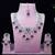 Purple rhodium premium designer american diamond and stone work necklace set