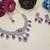 Purple rhodium premium designer american diamond and stone work necklace set