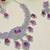 Purple rhodium premium designer american diamond and stone work necklace set