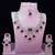 Pink rhodium premium designer american diamond and stone work necklace set