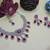 Pink rhodium premium designer american diamond and stone work necklace set