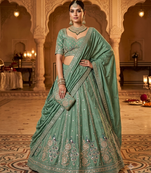 Grey woven lehenga choli with dupatta