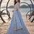 MINT BLUE NET BEATS & THREAD EWMBROIDERY WITH SEQUINCE WORK FESTIVE LEHENGA CHOLI SET FOR WOMEN'S