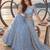 MINT BLUE NET BEATS & THREAD EWMBROIDERY WITH SEQUINCE WORK FESTIVE LEHENGA CHOLI SET FOR WOMEN'S