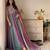 Purple&teal silk blend readymade anarkali suit with embroidery & beads work