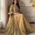 Mustard silk blend readymade anarkali suit with embroidery & beads work