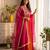 Rani&rust silk blend readymade anarkali suit with embroidery & beads work