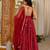 Maroon chinon readymade anarkali suit with embroidery & sequence work